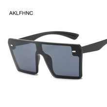 Load image into Gallery viewer, Oversized Square Sunglasses Women 2023  Brand Flat Top Brown Black Clear Lens One Piece Female Gafas Shade Mirror
