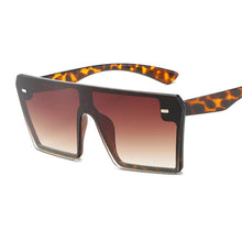 Load image into Gallery viewer, Oversized Square Sunglasses Women 2023  Brand Flat Top Brown Black Clear Lens One Piece Female Gafas Shade Mirror