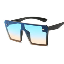Load image into Gallery viewer, Oversized Square Sunglasses Women 2023  Brand Flat Top Brown Black Clear Lens One Piece Female Gafas Shade Mirror