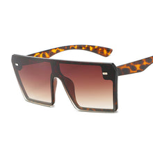 Load image into Gallery viewer, Oversized Square Sunglasses Women 2023  Brand Flat Top Brown Black Clear Lens One Piece Female Gafas Shade Mirror