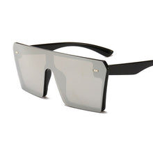 Carica l'immagine nel visualizzatore di Gallery, Occhiali da sole quadrati oversize da donna 2023 di marca Flat Top Rosso Nero Lenti trasparenti One Piece Uomo Gafas Ombra Specchio UV400