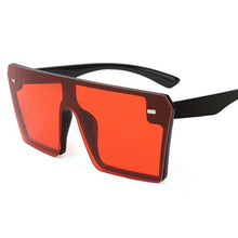 Carica l'immagine nel visualizzatore di Gallery, Occhiali da sole quadrati oversize da donna 2023 di marca Flat Top Rosso Nero Lenti trasparenti One Piece Uomo Gafas Ombra Specchio UV400