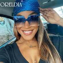 Load image into Gallery viewer, Oversized Square Sunglasses Women 2023 Brand Designer Gradient Blue Black One Piece Sun Glasses Style Shades UV400