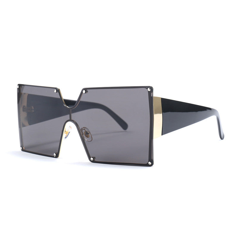 Oversized Square Sunglasses Women 2023 Brand Designer Gradient Blue Black One Piece Sun Glasses Style Shades UV400