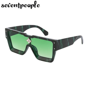 Oversized Square Sunglasses Women 2023 Big Frame One Piece Diamond Sun Glasses for Female Large Flat Top Eyewear Unisex