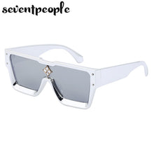Load image into Gallery viewer, Oversized Square Sunglasses Women 2023 Big Frame One Piece Diamond Sun Glasses for Female Large Flat Top Eyewear Unisex