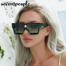 Load image into Gallery viewer, Oversized Square Sunglasses Women 2023 Big Frame One Piece Diamond Sun Glasses for Female Large Flat Top Eyewear Unisex