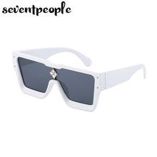 Load image into Gallery viewer, Oversized Square Sunglasses Women 2023 Big Frame One Piece Diamond Sun Glasses for Female Large Flat Top Eyewear Unisex