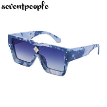 Load image into Gallery viewer, Oversized Square Sunglasses Women 2023 Big Frame One Piece Diamond Sun Glasses for Female Large Flat Top Eyewear Unisex