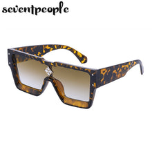 Load image into Gallery viewer, Oversized Square Sunglasses Women 2023 Big Frame One Piece Diamond Sun Glasses for Female Large Flat Top Eyewear Unisex