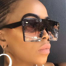 Load image into Gallery viewer, Oversized Square Sunglasses Women 2023  Brand Flat Top Red Black Clear Lens One Piece Men Gafas Shade Mirror UV400