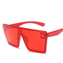 Load image into Gallery viewer, Oversized Square Sunglasses Women 2023  Brand Flat Top Red Black Clear Lens One Piece Men Gafas Shade Mirror UV400