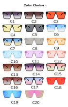 Load image into Gallery viewer, Oversized Square Sunglasses Women 2023  Brand Flat Top Red Black Clear Lens One Piece Men Gafas Shade Mirror UV400