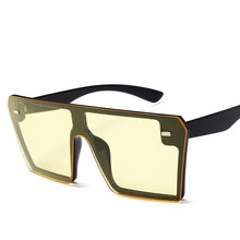 Load image into Gallery viewer, Oversized Square Sunglasses Women 2022  Brand  Flat Top Red Black Clear Lens One Piece Men Gafas Shade Mirror UV400
