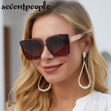 Carica l&#39;immagine nel visualizzatore di Gallery, Oversized Square Sunglasses Women 2022  Brand  Large Frame Rectangle Sun Glasses For Men Trendy Солнцезащитные Очки