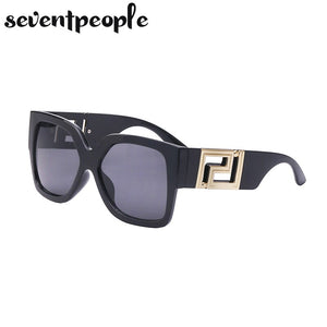 Oversized Square Sunglasses Women 2023  Brand Large Frame Sun Glasses For Men Retro Zonnebril Dames Metal Logo