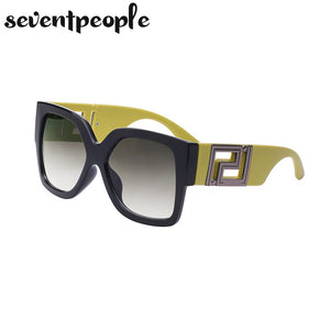 Oversized Square Sunglasses Women 2023  Brand Large Frame Sun Glasses For Men Retro Zonnebril Dames Metal Logo