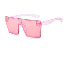 Load image into Gallery viewer, Oversized Square Sunglasses Women 2023  Brand Flat Top Red Black Clear Lens One Piece Men Gafas Shade Mirror UV400