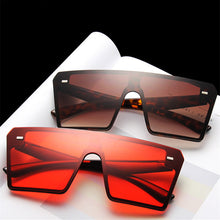 Load image into Gallery viewer, Oversized Square Sunglasses Women 2023  Brand Flat Top Red Black Clear Lens One Piece Men Gafas Shade Mirror UV400