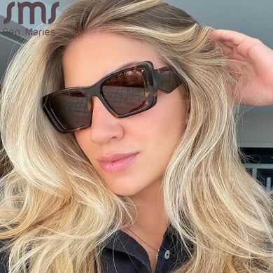 Oversized Square Sunglasses Women Brand Designer Punk Sun Glasses Men UV400 Wide Frame Eyewear Printed Gafas De Sol