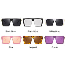 Carica l&#39;immagine nel visualizzatore di Gallery, Occhiali da sole quadrati oversize da donna Designer Brand Big One Lens Occhiali da sole neri Donna Uv400 Montatura trasparente 