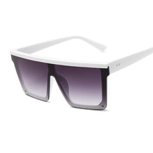 Carica l&#39;immagine nel visualizzatore di Gallery, Occhiali da sole quadrati oversize da donna di marca Flat Top Big Pink Black Lenti trasparenti One Piece Gafas femminili con specchio 