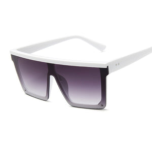 Occhiali da sole quadrati oversize da donna di marca Flat Top Big Pink Black Lenti trasparenti One Piece Gafas femminili con specchio 