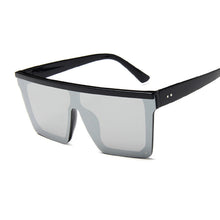 Carica l&#39;immagine nel visualizzatore di Gallery, Occhiali da sole quadrati oversize da donna di marca Flat Top Big Pink Black Lenti trasparenti One Piece Gafas femminili con specchio 