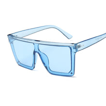 Carica l&#39;immagine nel visualizzatore di Gallery, Occhiali da sole quadrati oversize da donna di marca Flat Top Big Pink Black Lenti trasparenti One Piece Gafas femminili con specchio 