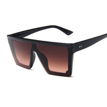 Carica l&#39;immagine nel visualizzatore di Gallery, Occhiali da sole quadrati oversize da donna di marca Flat Top Big Pink Black Lenti trasparenti One Piece Gafas femminili con specchio 