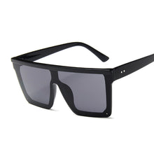 Carica l&#39;immagine nel visualizzatore di Gallery, Occhiali da sole quadrati oversize da donna di marca Flat Top Big Pink Black Lenti trasparenti One Piece Gafas femminili con specchio 