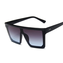 Carica l&#39;immagine nel visualizzatore di Gallery, Occhiali da sole quadrati oversize da donna di marca Flat Top Big Pink Black Lenti trasparenti One Piece Gafas femminili con specchio 