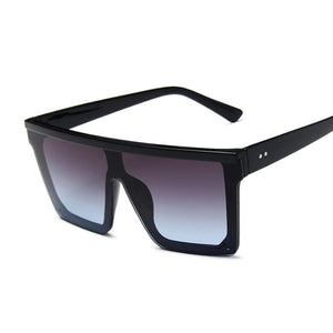 Occhiali da sole quadrati oversize da donna di marca Flat Top Big Pink Black Lenti trasparenti One Piece Gafas femminili con specchio 