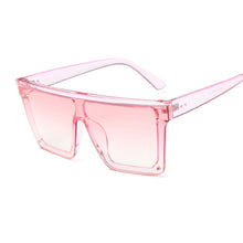 Carica l&#39;immagine nel visualizzatore di Gallery, Occhiali da sole quadrati oversize da donna di marca Flat Top Big Pink Black Lenti trasparenti One Piece Gafas femminili con specchio 