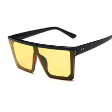 Carica l&#39;immagine nel visualizzatore di Gallery, Occhiali da sole quadrati oversize da donna di marca Flat Top Big Pink Black Lenti trasparenti One Piece Gafas femminili con specchio 