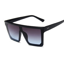 Carica l&#39;immagine nel visualizzatore di Gallery, Occhiali da sole quadrati oversize da donna di marca Flat Top Big Pink Black Lenti trasparenti One Piece Gafas femminili con specchio 