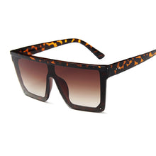 Carica l&#39;immagine nel visualizzatore di Gallery, Occhiali da sole quadrati oversize da donna di marca Flat Top Big Pink Black Lenti trasparenti One Piece Gafas femminili con specchio 