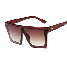 Carica l&#39;immagine nel visualizzatore di Gallery, Occhiali da sole quadrati oversize da donna di marca Flat Top Big Pink Black Lenti trasparenti One Piece Gafas femminili con specchio 