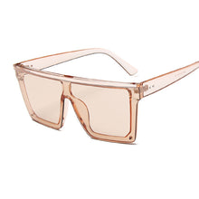 Carica l&#39;immagine nel visualizzatore di Gallery, Occhiali da sole quadrati oversize da donna di marca Flat Top Big Pink Black Lenti trasparenti One Piece Gafas femminili con specchio 