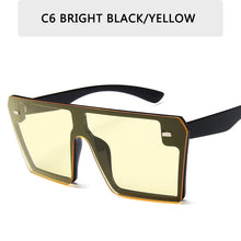 Carica l'immagine nel visualizzatore di Gallery, Oversized Square Sunglasses Women Luxury Brand Fashion Flat Top Red Black Clear Lens One Piece Men Gafas Shade Mirror UV400