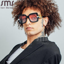 Load image into Gallery viewer, Oversized Square Sunglasses Women Punk Gradient Sun Glasses Men UV400 Big Frame Shades Bee Eyewear  Brand Designer