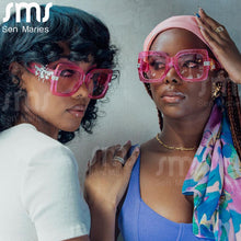 Load image into Gallery viewer, Oversized Square Sunglasses Women Punk Gradient Sun Glasses Men UV400 Big Frame Shades Bee Eyewear  Brand Designer