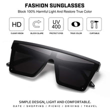 Load image into Gallery viewer, Oversized Square Sunglasses for Women Men Siamese Lens Style Flat Top Shield Shades