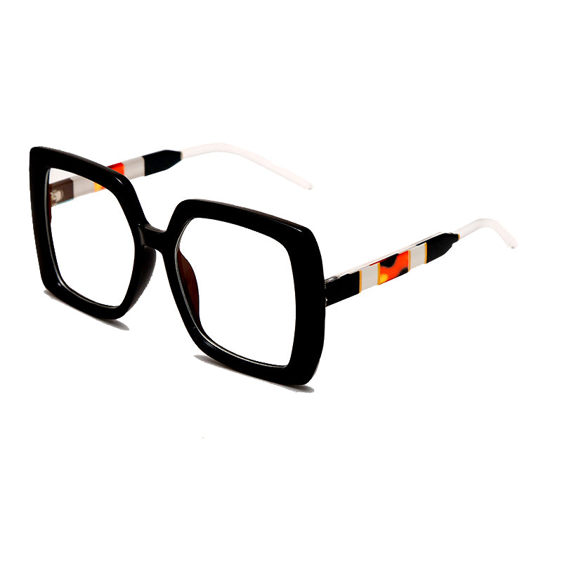 Oversized Square Transparent Glasses Women Stripe Gradient Spectacles Frame Prescription Myopia Frames Glasses For Men