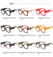 Carica l'immagine nel visualizzatore di Gallery, Occhiali da vista quadrati oversize UV400 per computer Occhiali da vista Cat Eye Trend Occhiali anti-luce blu da donna
