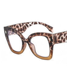 Carica l'immagine nel visualizzatore di Gallery, Occhiali da vista quadrati oversize UV400 per computer Occhiali da vista Cat Eye Trend Occhiali anti-luce blu da donna
