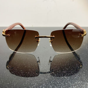 Oversized Sunglass Big Square Wood Sunglasses Men Rimless Carter Sun Glasses Buffalo Horn Designer Retro Sunglass Gafas De Sol