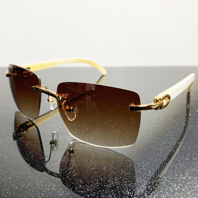 Oversized Sunglass Big Square Wood Sunglasses Men Rimless Carter Sun Glasses Buffalo Horn Designer Retro Sunglass Gafas De Sol