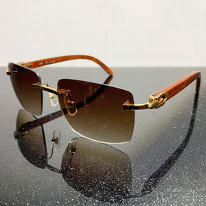 Oversized Sunglass Big Square Wood Sunglasses Men Rimless Carter Sun Glasses Buffalo Horn Designer Retro Sunglass Gafas De Sol