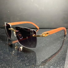 Load image into Gallery viewer, Oversized Sunglass Big Square Wood Sunglasses Men Rimless Carter Sun Glasses Buffalo Horn Designer Retro Sunglass Gafas De Sol